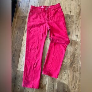 Vibrant Red Pants Lee Straight Leg Jeans 12